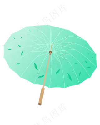 矢量卡通古代雨伞