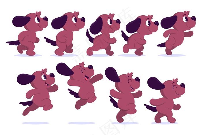 卡通狗动画框架