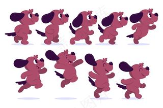卡通狗动画框架