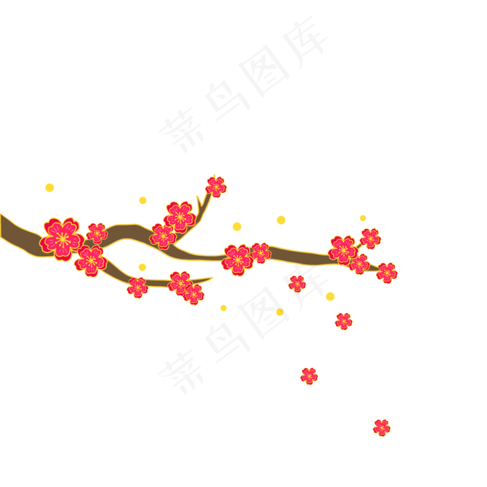 国潮梅花(2000X2000(DPI:300))psd模版下载