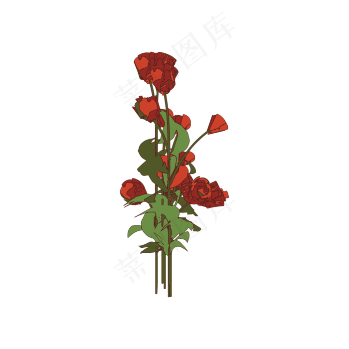 简约扁平卡通七夕情人节花朵花卉
