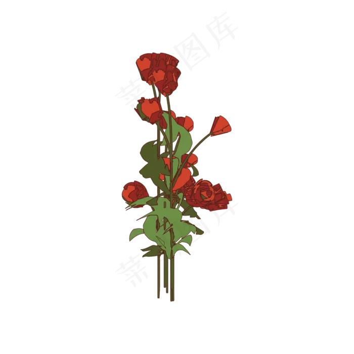 简约扁平卡通七夕情人节花朵花卉ai矢量模版下载