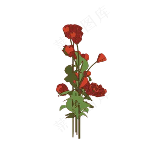 简约扁平卡通七夕情人节花朵花卉