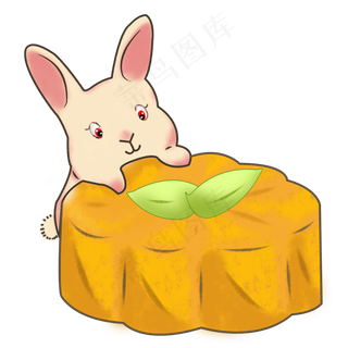 中秋手绘月兔元素免费下载