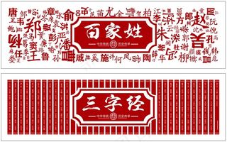 百家姓文化墙展板