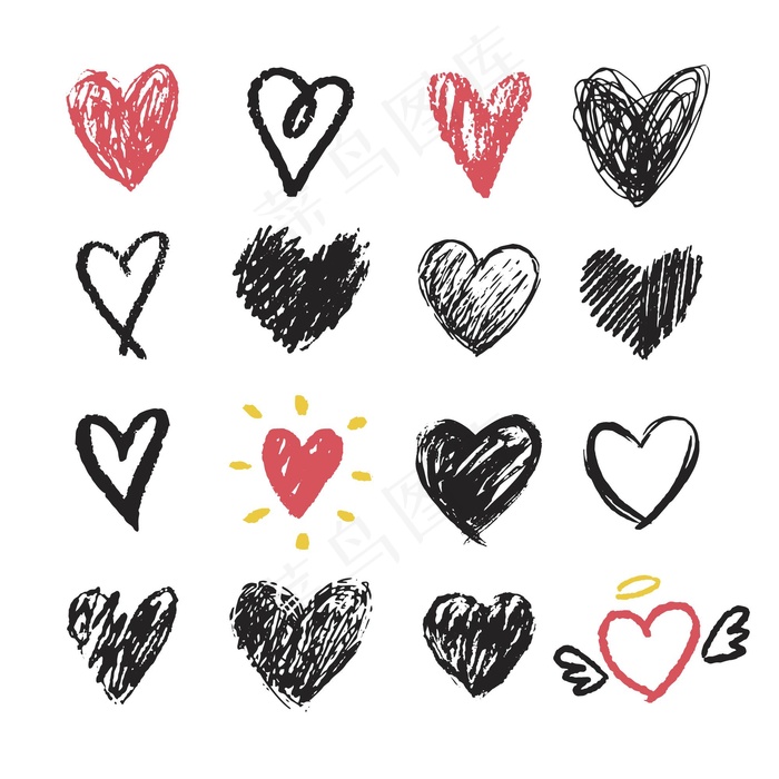 手绘心形系列