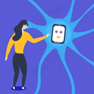 女孩与人工神经元互动