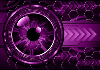 紫眼赛博电路未来技术概念背景