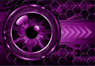 紫眼赛博电路未来技术概念背景