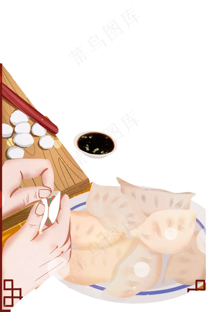 冬天包饺子(2000X2999(DPI:72))psd模版下载