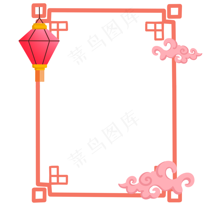 中式灯笼边框(2000X2000(DPI:300))psd模版下载
