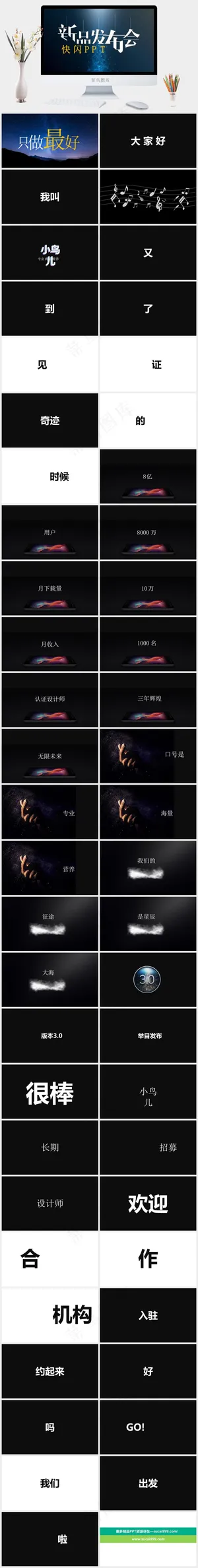 蓝色科技营销PPT模板预览图