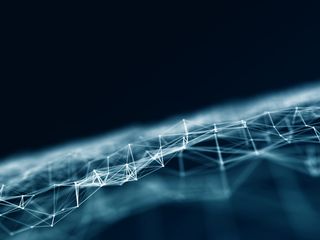 具有低多边形连接线和点的3d连接背景