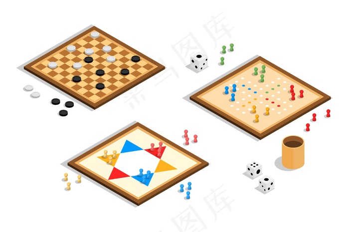 棋盘游戏系列eps,ai矢量模版下载