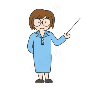 手绘矢量教师节老师卡通人物