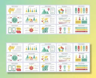 捆绑旅游度假信息图形演示幻灯片模板