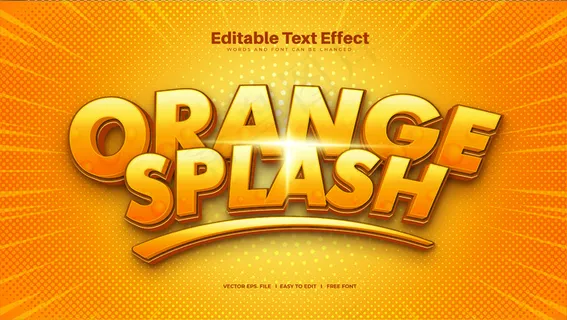 橙色飞溅文字效果