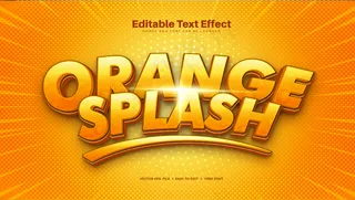 橙色飞溅文字效果