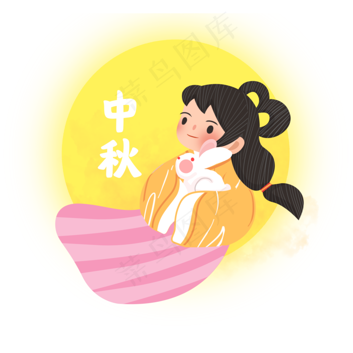 中秋节卡通嫦娥(2000X2000(DPI:300))psd模版下载