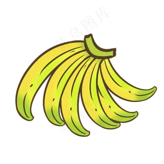 一串青青香蕉没熟