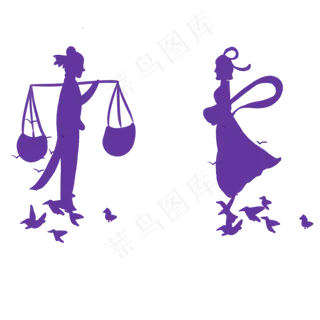 设计七夕情人节卡通牵牛星织女星