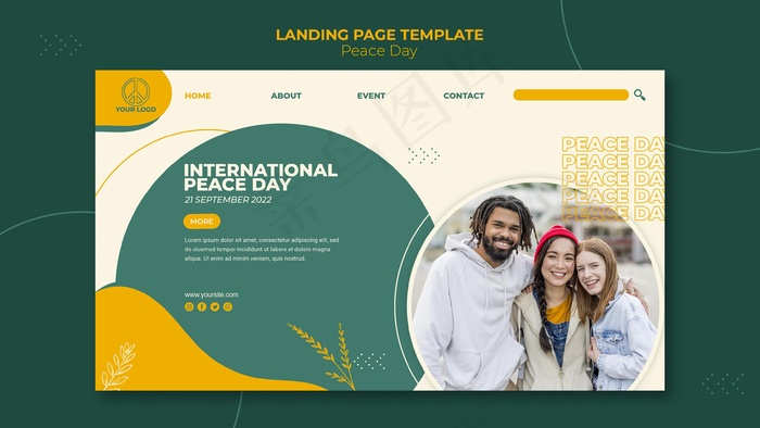 国际和平日登录页模板psd模版下载