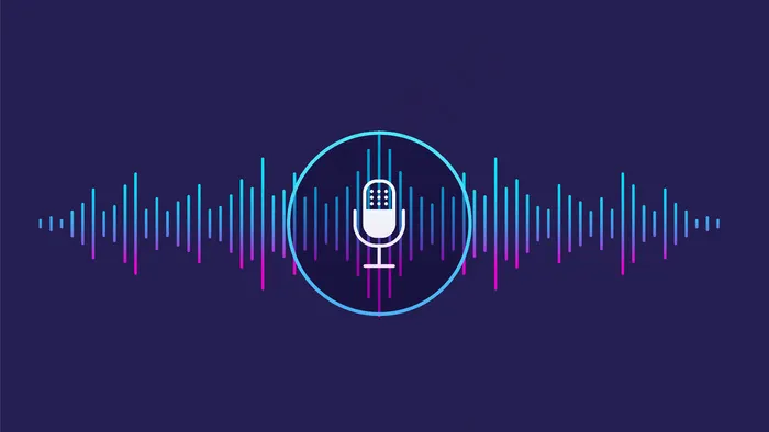 语音识别的概念。模拟声音、声音和麦克风图标的声波。eps,ai矢量模版下载