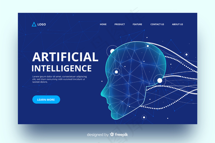 人工智能虚拟电缆登陆页eps,ai矢量模版下载