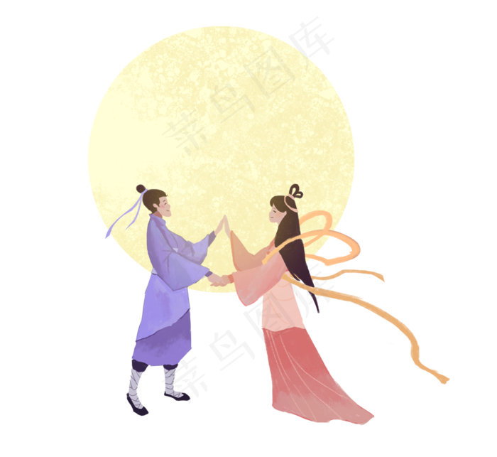 七夕节牛郎织女月亮