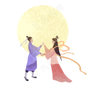 七夕节牛郎织女月亮
