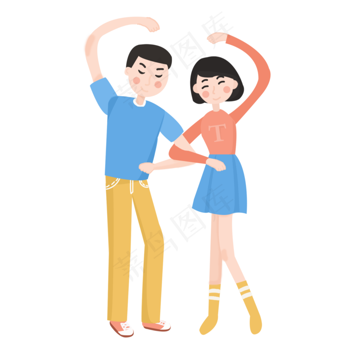 七夕情人节手绘素材