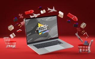 红色背景的购物卡和在售商品