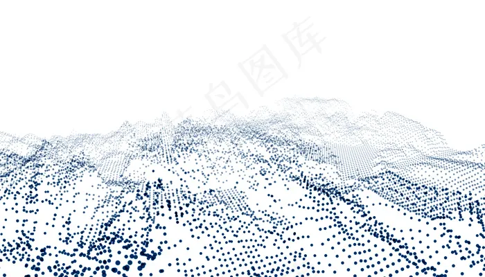 白色背景下的粒子连接波