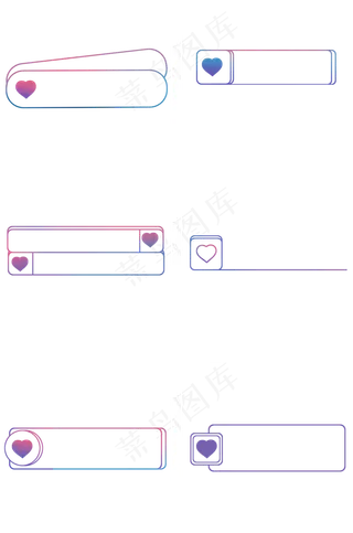 情人节线条标题框