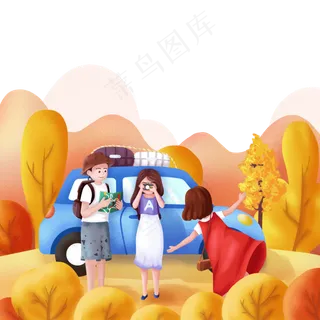 秋日秋季自驾旅行拍照金黄红叶P