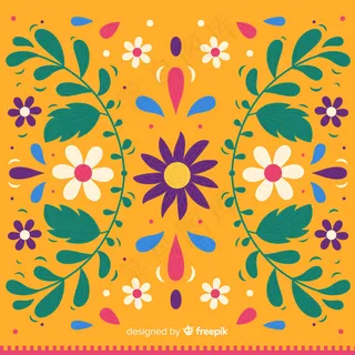 彩色墨西哥刺绣背景