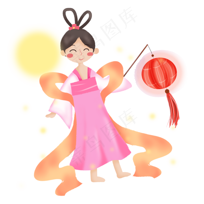 中秋节嫦娥花灯素材