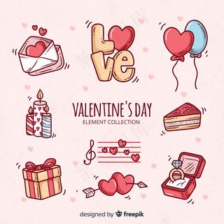 涂鸦情人节元素系列