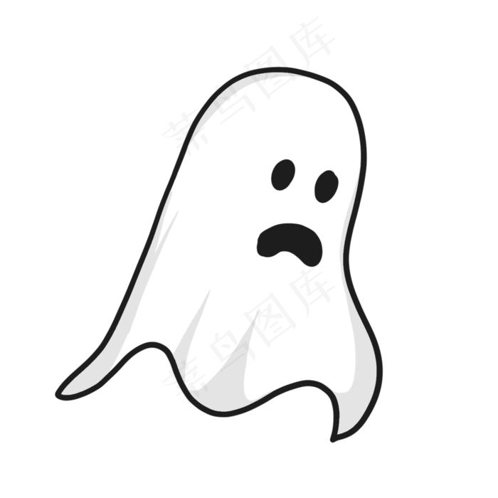 中元节白布幽灵元素