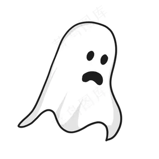 中元节白布幽灵元素