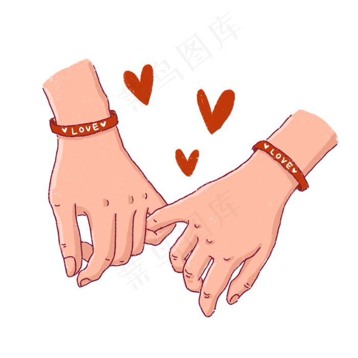 情侣手拉手PNG免抠素材
