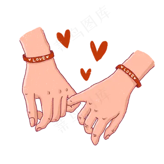 情侣手拉手PNG免抠素材