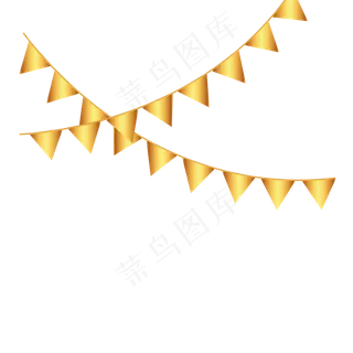 元旦节金色三角旗吊饰
