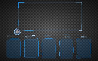 警告框。现代hud风格背景中透明框架的抽象技术集。