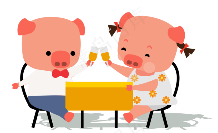 七夕情人节卡通浪漫主题插画