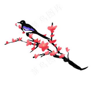 中国风喜鹊梅花古典装饰