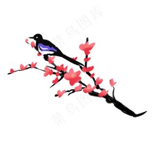中国风喜鹊梅花古典装饰