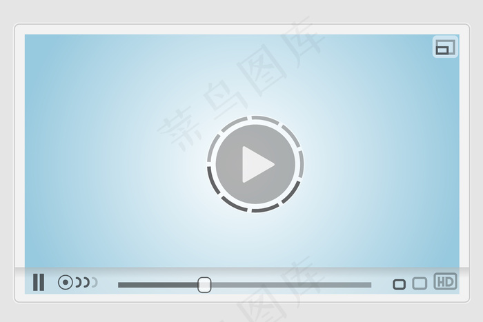 网络视频播放器的皮肤，简约设计eps,ai矢量模版下载