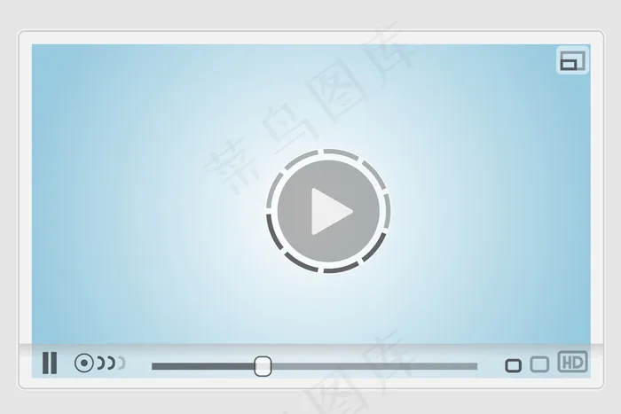 网络视频播放器的皮肤，简约设计eps,ai矢量模版下载
