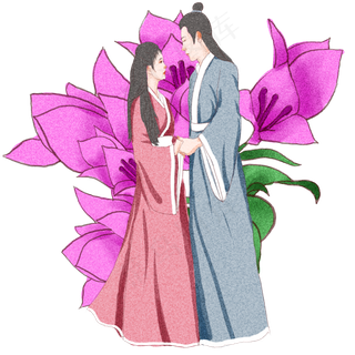 七夕牛郎织女商用元素